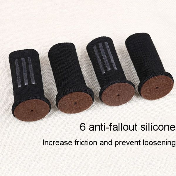 4pcs / Set Non-Slip Table And Chair Protectors Silent And Wear-Resistant Table Pads (Dark Brown) - Image 3