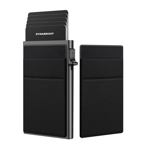 Slim Metal Wallet Pop Up Credit Card Holder RFID Blocking Men Business Card Clip (Silver) - Image 2