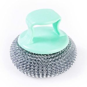 Removable Cleaning Wire Ball Kitchen Pot And Dish Brush (Random Handle+Ball)