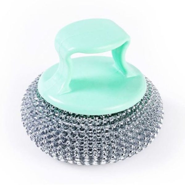 Removable Cleaning Wire Ball Kitchen Pot And Dish Brush (Random Handle+Ball)