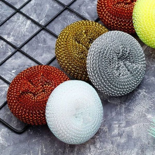Removable Cleaning Wire Ball Kitchen Pot And Dish Brush (Random Handle+Ball) - Image 3