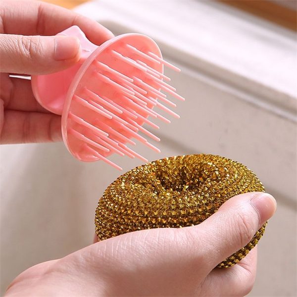 Removable Cleaning Wire Ball Kitchen Pot And Dish Brush (Random Handle+Ball) - Image 8