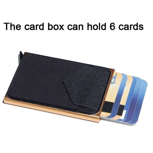 Pop Up Metal Card Holder with Lycra Cloth RFID Aluminum Alloy Credit Card Box (Black) - Image 6