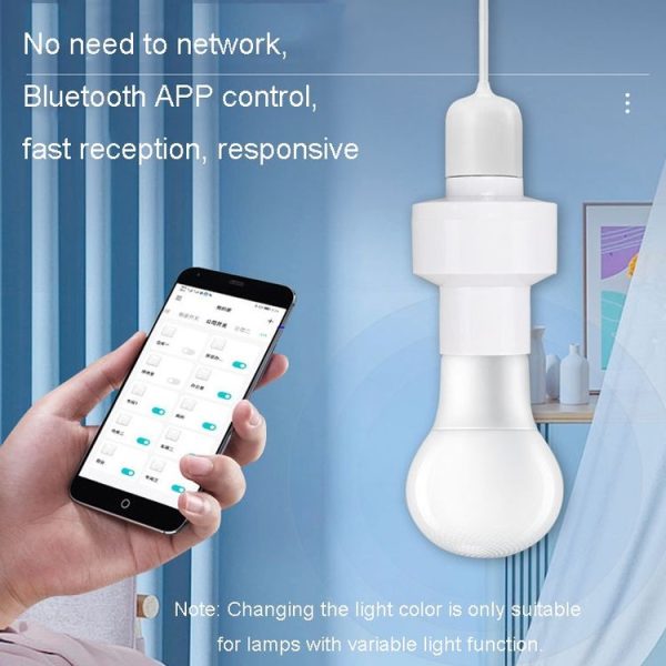 9x5.2cm E27 Screw Smart Light Holder Wireless Bluetooth Remote Control Lamp Base - Image 3