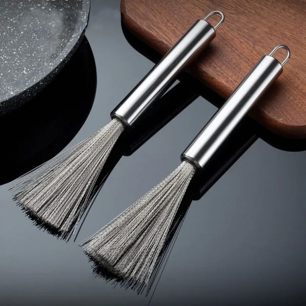 Cookware Scrubber Brush Stainless Steel Cleaning Brush for Pots, Frying Pans, 24cm - Image 2