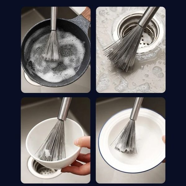Cookware Scrubber Brush Stainless Steel Cleaning Brush for Pots, Frying Pans, 24cm - Image 6