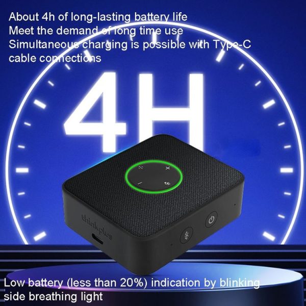 Lenovo Thinkplus MCP01 Intelligent Video Conference Omnidirectional Microphone Sound Portable Bluetooth Microphone Speaker (Black) - Image 4