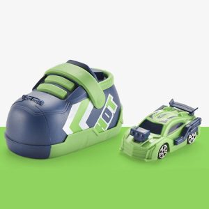 2 In 1 Children Toy Car Set One Button Press Ejection Inertia Car Toys (Green)