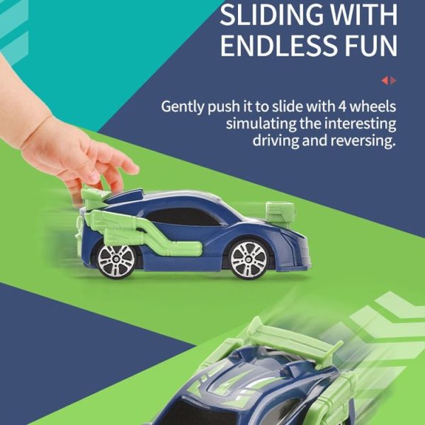 2 In 1 Children Toy Car Set One Button Press Ejection Inertia Car Toys (Green) - Image 10
