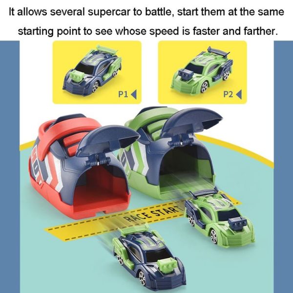2 In 1 Children Toy Car Set One Button Press Ejection Inertia Car Toys (Green) - Image 5