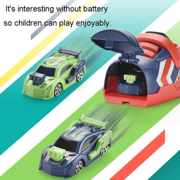 2 In 1 Children Toy Car Set One Button Press Ejection Inertia Car Toys (Green) - Image 6