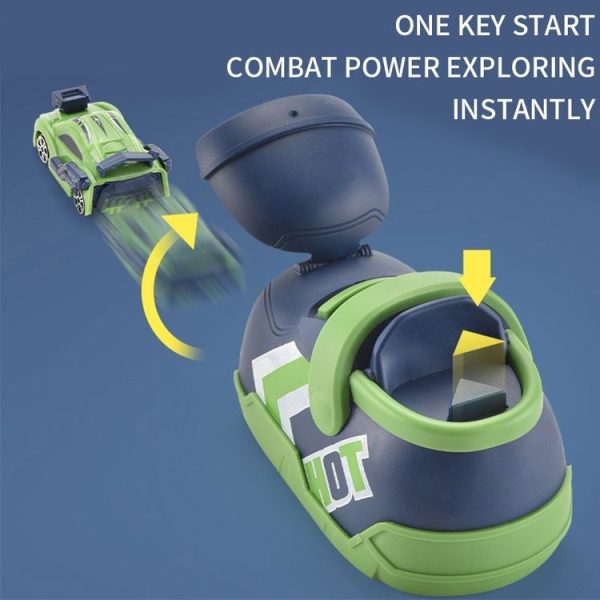 2 In 1 Children Toy Car Set One Button Press Ejection Inertia Car Toys (Green) - Image 9