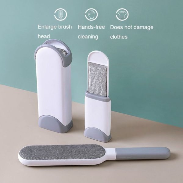 Clothes Sofa Dust Remover Household No-wash Double-sided Electrostatic Hair Removal Brush, Color: S Gray - Image 2
