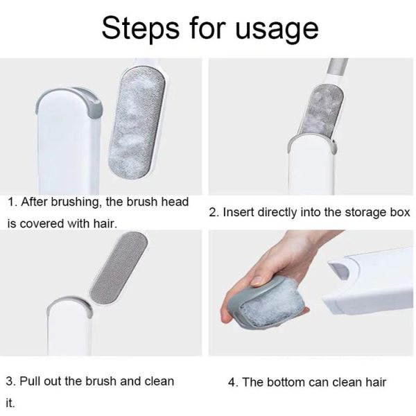 Clothes Sofa Dust Remover Household No-wash Double-sided Electrostatic Hair Removal Brush, Color: S Gray - Image 9