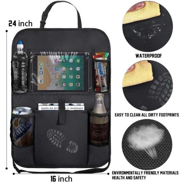 Car Seatback Organiser Storage Hanging Bag (Black) - Image 3