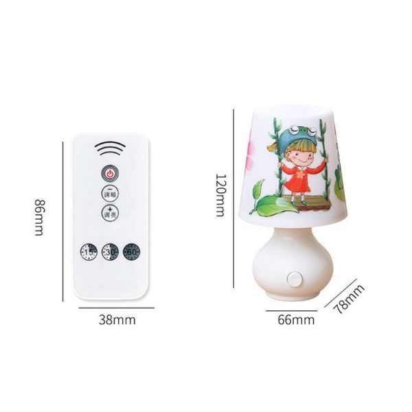 Plug-In Cup-Shaped Night Light Girl Bedroom Bedside Dim Lamp With Remote Control, CN Plug, Style: Romantic Tour White - Image 3