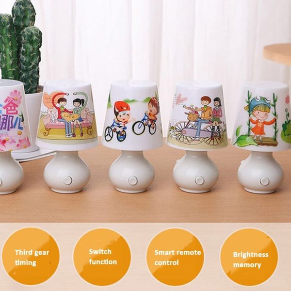 Plug-In Cup-Shaped Night Light Girl Bedroom Bedside Dim Lamp With Remote Control, CN Plug, Style: Romantic Tour White - Image 4