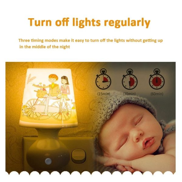 Plug-In Cup-Shaped Night Light Girl Bedroom Bedside Dim Lamp With Remote Control, CN Plug, Style: Romantic Tour White - Image 6