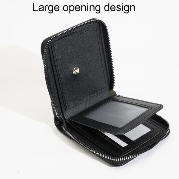 RFID Anti-Theft Swipe Mens Wallet Multifunctional Zipper Wallet (Brown) - Image 5