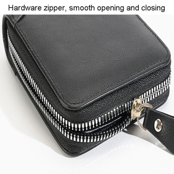 RFID Anti-Theft Swipe Mens Wallet Multifunctional Zipper Wallet (Brown) - Image 7
