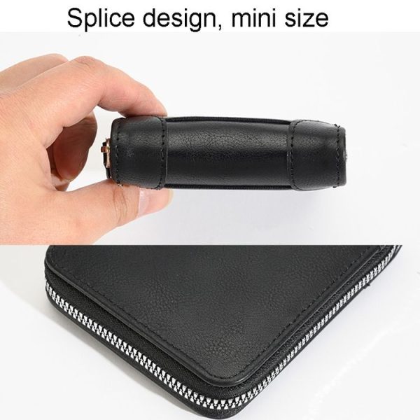 RFID Anti-Theft Swipe Mens Wallet Multifunctional Zipper Wallet (Brown) - Image 8