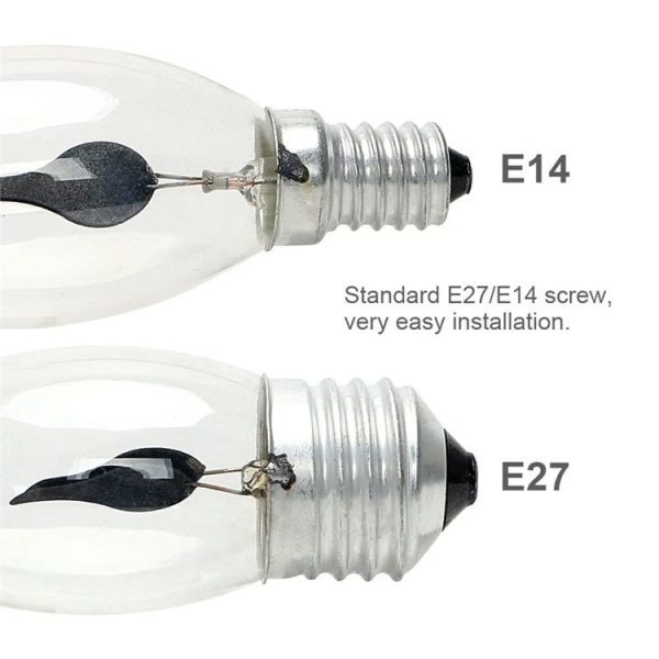 Retro Flame Light Bulb LED Energy-saving Light Source Candle Decorative Light Bulb, Color temperature: E14 Transparent Flame Pull Tail - Image 3