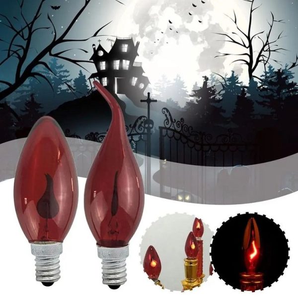 Retro Flame Light Bulb LED Energy-saving Light Source Candle Decorative Light Bulb, Color temperature: E14 Transparent Flame Pull Tail - Image 4