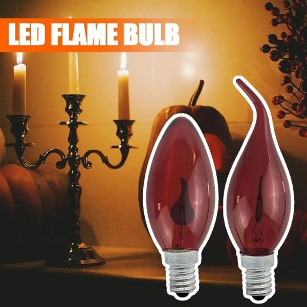 Retro Flame Light Bulb LED Energy-saving Light Source Candle Decorative Light Bulb, Color temperature: E14 Transparent Flame Pull Tail - Image 5