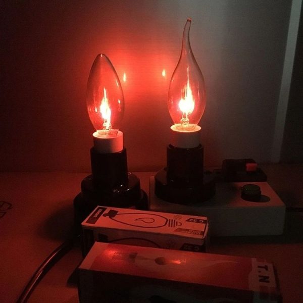 Retro Flame Light Bulb LED Energy-saving Light Source Candle Decorative Light Bulb, Color temperature: E14 Transparent Flame Pull Tail - Image 6