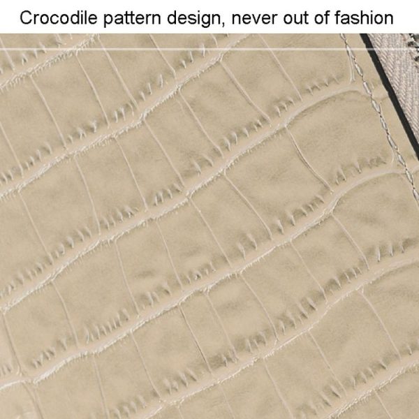 Crocodile Print Long Ladies Clutch Bag Multi Card Position Zipper Wristlet Pouch (Yellow) - Image 7