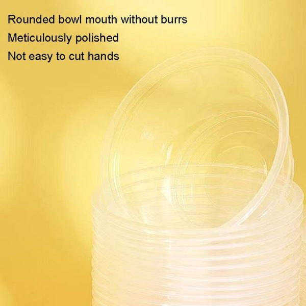 18pcs / Pack HEJIAHAO Food Grade Disposable Bowl Round Thickened Transparent Plastic Bowl - Image 5
