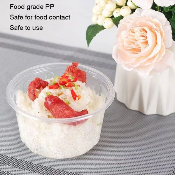 18pcs / Pack HEJIAHAO Food Grade Disposable Bowl Round Thickened Transparent Plastic Bowl - Image 7