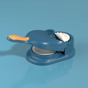 2-in-1 Dumpling Maker Manual Dumpling Wrapper Making Mould for Household Kitchen (Blue)