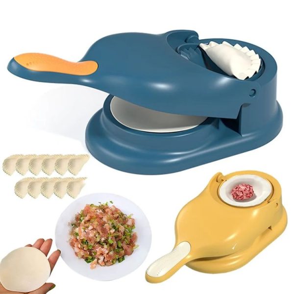 2-in-1 Dumpling Maker Manual Dumpling Wrapper Making Mould for Household Kitchen (Blue) - Image 2