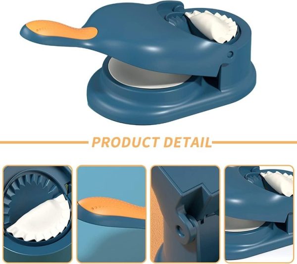 2-in-1 Dumpling Maker Manual Dumpling Wrapper Making Mould for Household Kitchen (Blue) - Image 6