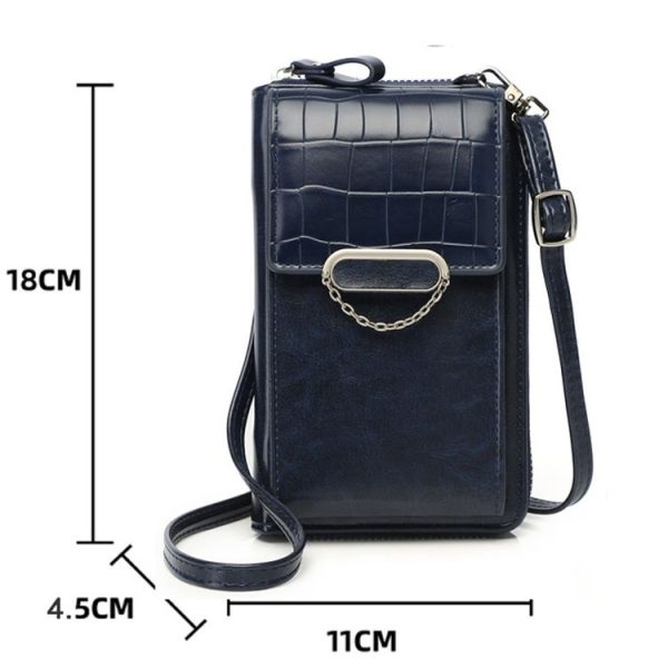 Women Vertical Mobile Phone Bag Shoulder Crossbody Bag Multifunctional Large-capacity Wallet (Black) - Image 3