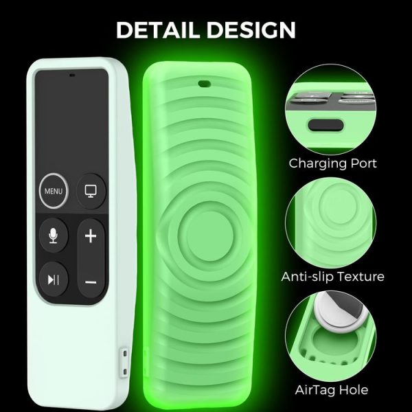 Apple TV HD / 4K+AirTag AhaStyle PT175 Remote Control Tracker 2 In 1 Silicone Protective Cover (Black) - Image 2