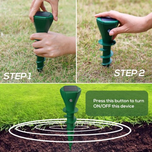 Outdoor Farm Mouse Repeller Solar Ultrasonic Rechargeable IP65 Waterproof Electronic Repeller (Green) - Image 5