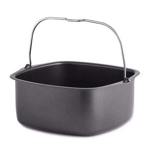 Square 3.8-8qt Air Fryer Square Non-Stick Cake Basket Baking Tray, Style: 7inch With Ear