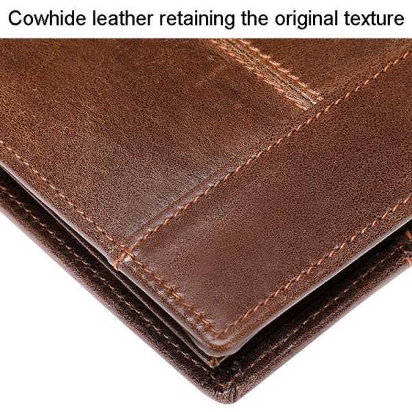 RFID Anti-Theft Short Mens Wallet Multi-Card Slot Cowhide Coin Purse (Coffee) - Image 5