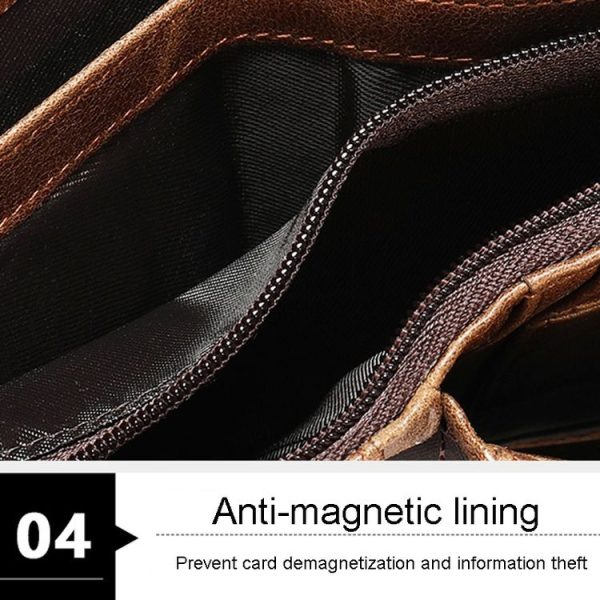 RFID Anti-Theft Short Mens Wallet Multi-Card Slot Cowhide Coin Purse (Coffee) - Image 9