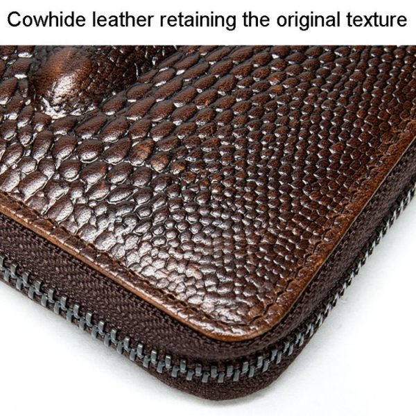 Mens Long Business Wallet Crocodile Pattern Multi Cards Clutch Bag (Black) - Image 6