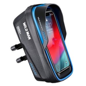 WILD MAN ES12X 1LEVA Hard Shell Bicycle Bag Cycling Phone Touch Screen Front Beam Bag, Color: Blue