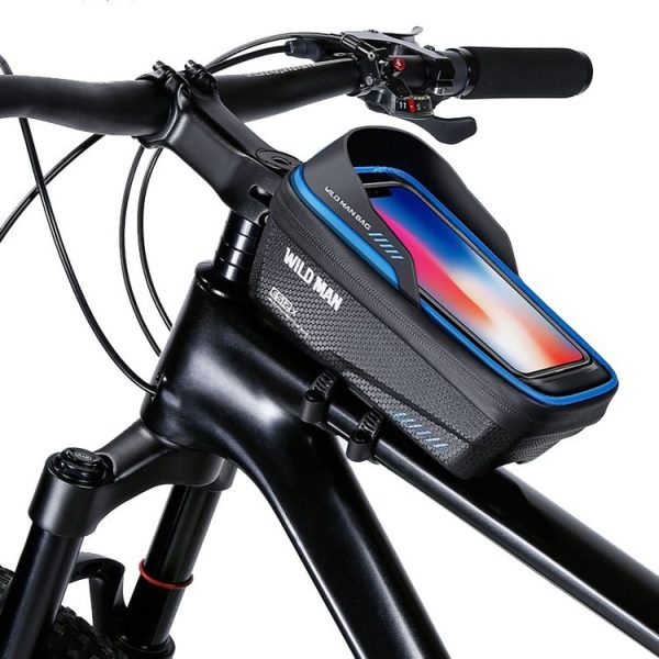 WILD MAN ES12X 1LEVA Hard Shell Bicycle Bag Cycling Phone Touch Screen Front Beam Bag, Color: Blue - Image 2