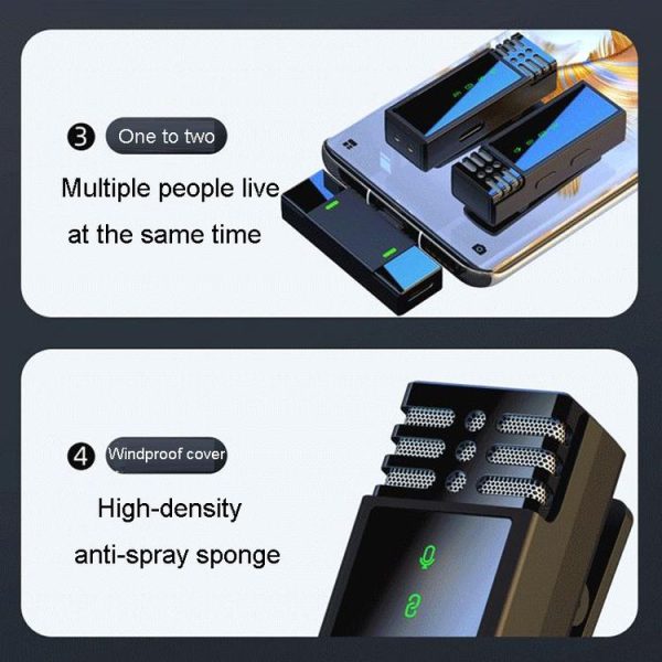 One To Two Outdoor Recording Lavalier Microphone Noise Canceling Wireless Mics, Interface: Type-C - Image 10