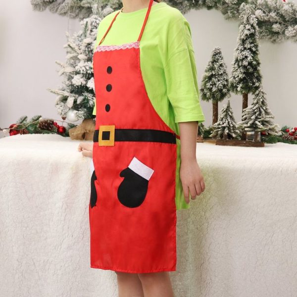 Christmas Cartoon Sleeveless Home Kitchen Apron Dust-proof and Anti-fouling Coveralls (Elderly) - Image 2