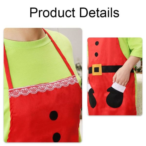 Christmas Cartoon Sleeveless Home Kitchen Apron Dust-proof and Anti-fouling Coveralls (Elderly) - Image 4