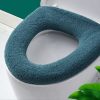 Universal Knitted Washable Toilet Pad Home Thickened Warm Toilet Cover, Style: With Handle Pink - Image 10