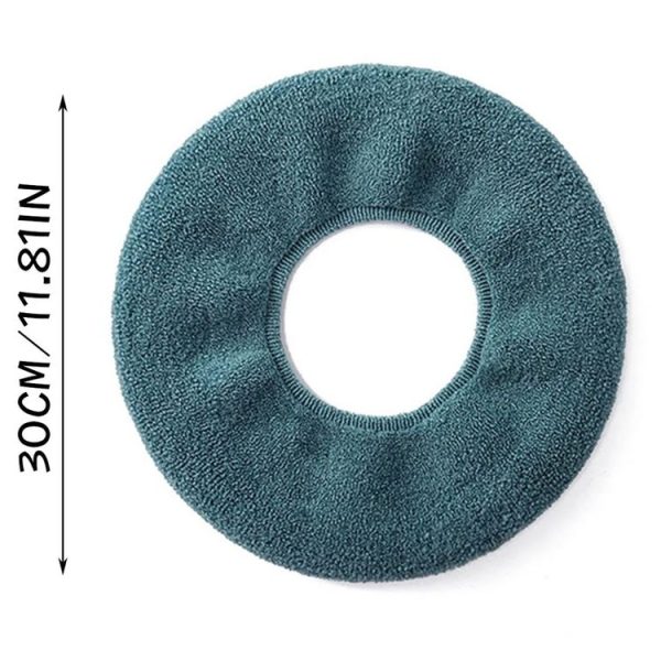 Universal Knitted Washable Toilet Pad Home Thickened Warm Toilet Cover, Style: With Handle Pink - Image 4