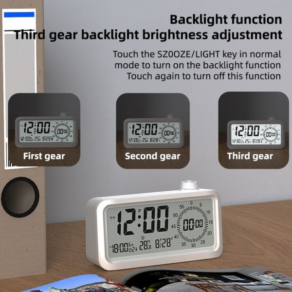 Visual Timer Alarm Clock Dual Display LCD Time Reminder (Pink) - Image 5